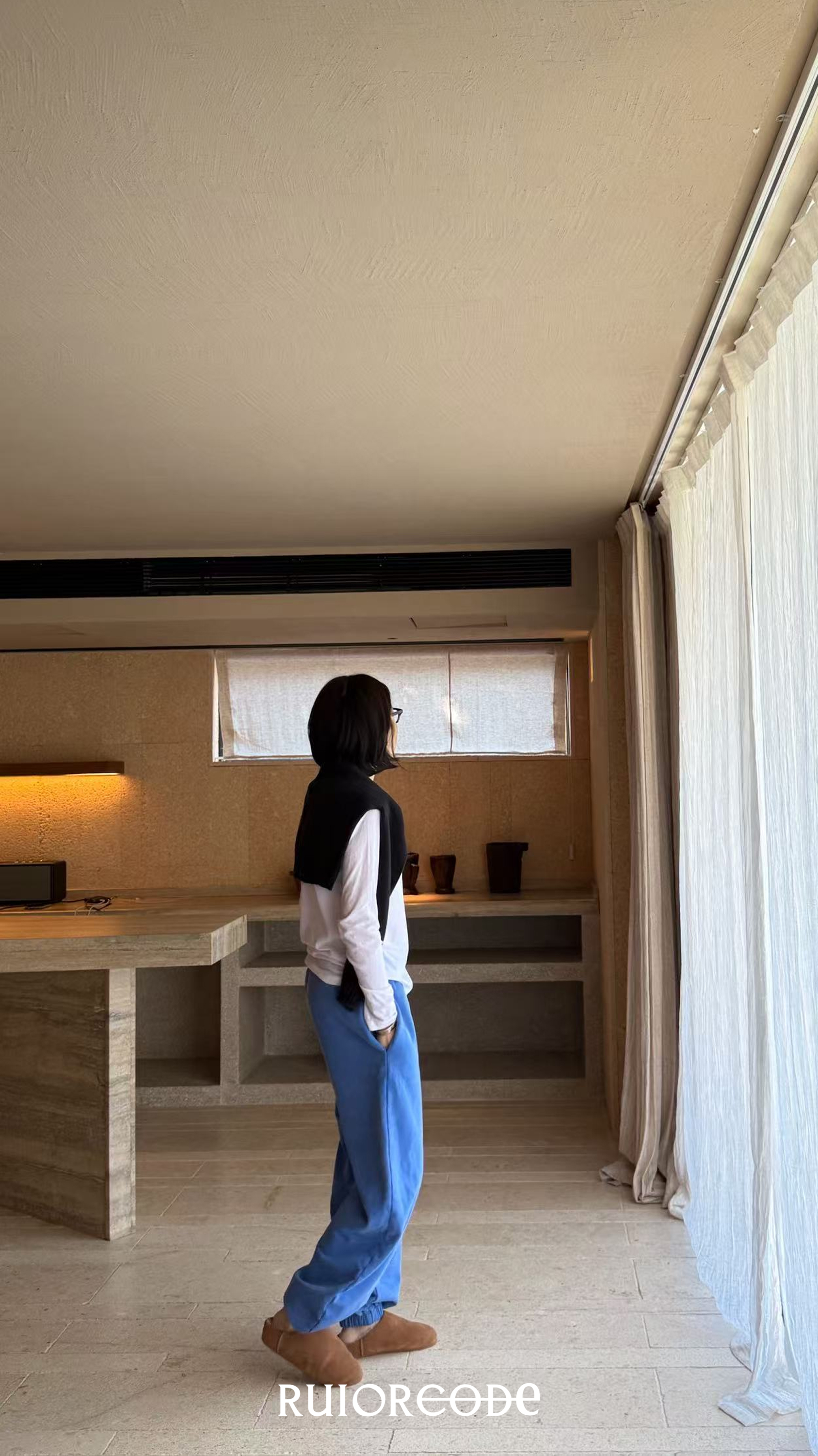 【RUIORCODE】时尚炒色磨破卫衣加绒弯刀束脚卫裤套装 理性消费@@