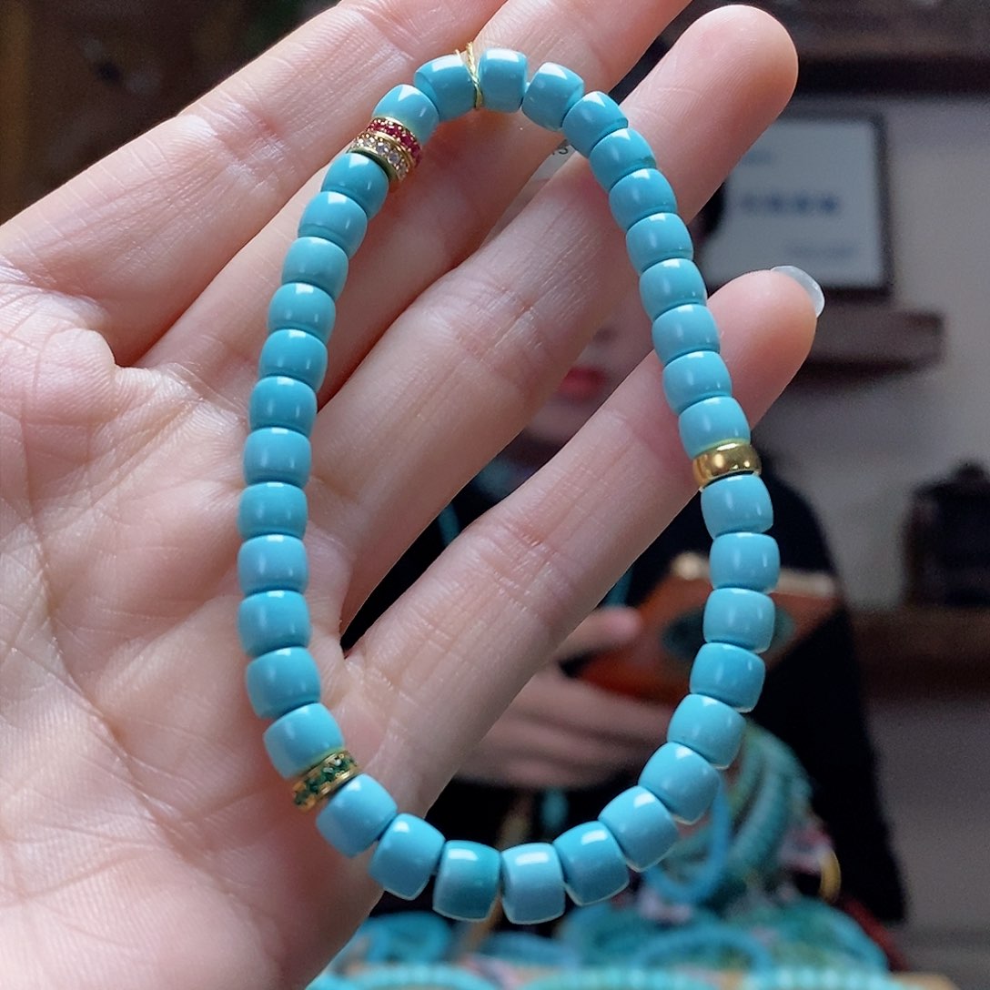 绿松石珠宝奇石18K金镶嵌