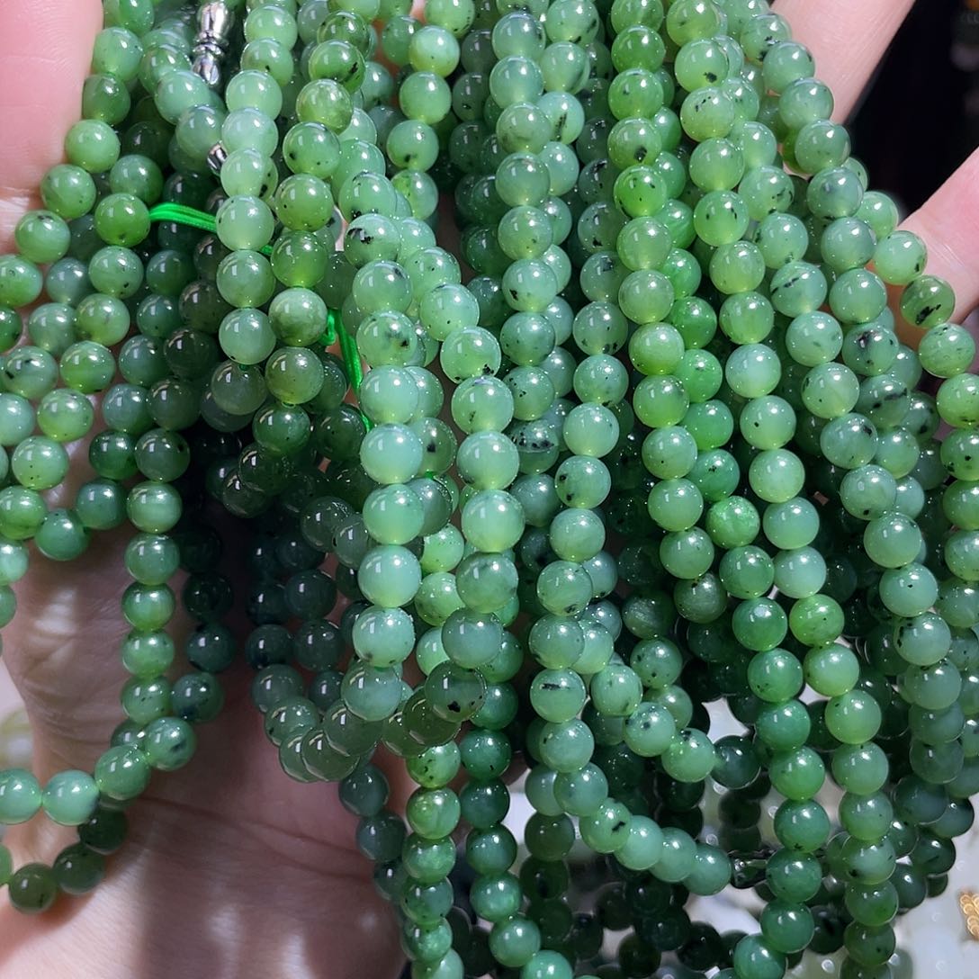 和田玉未镶嵌颈饰碧玉108珠