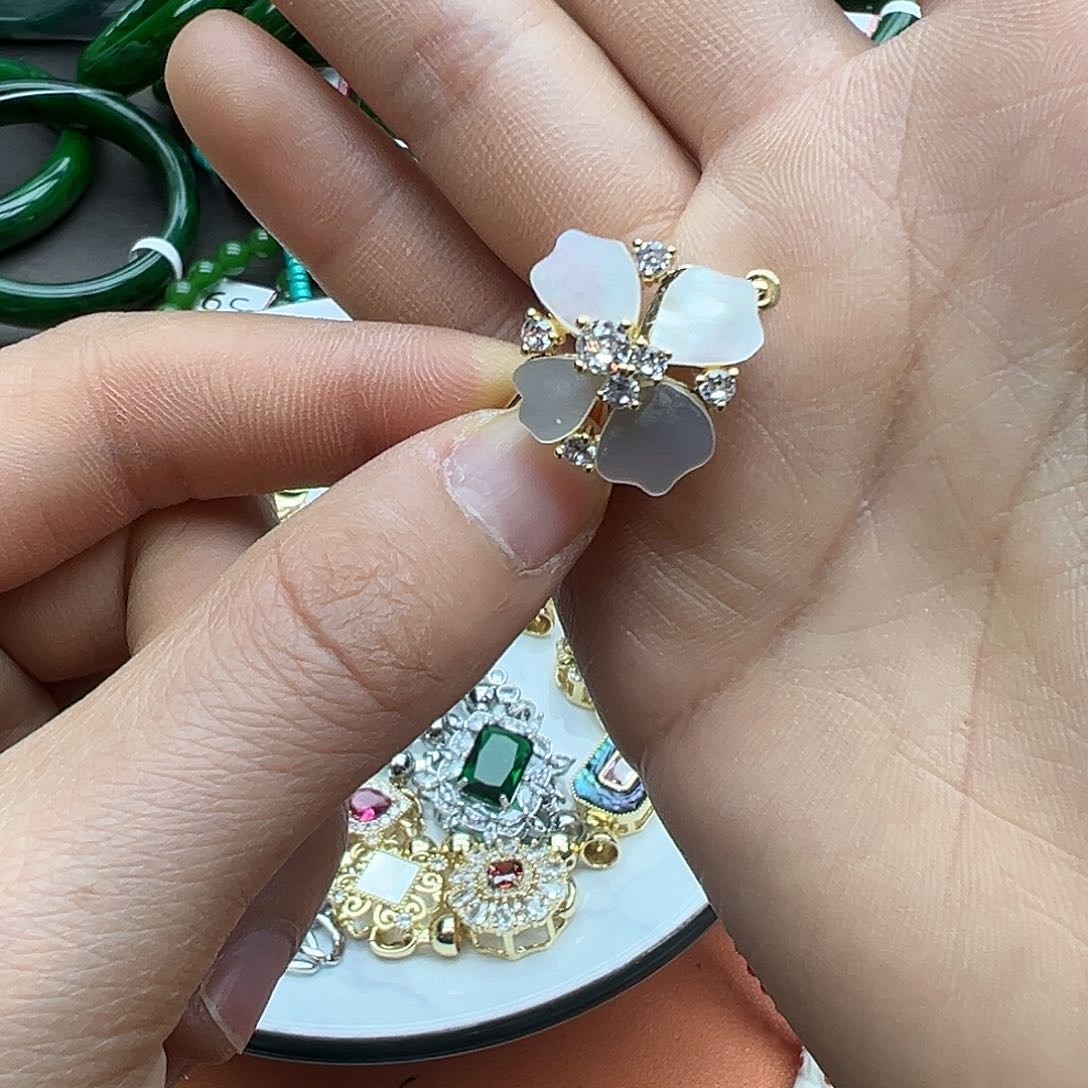 绿水晶手链银S925镶嵌