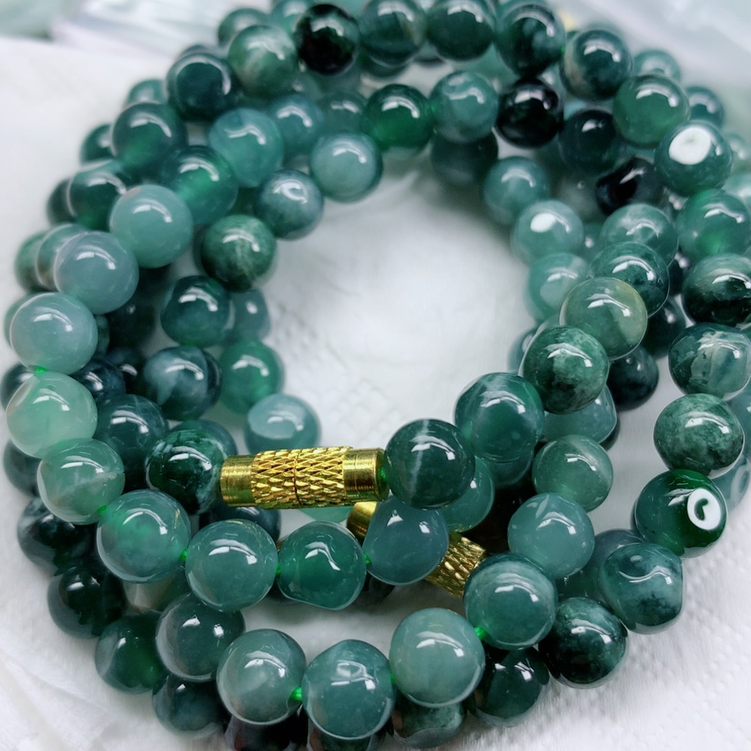 翡翠未镶嵌项链珠子珠