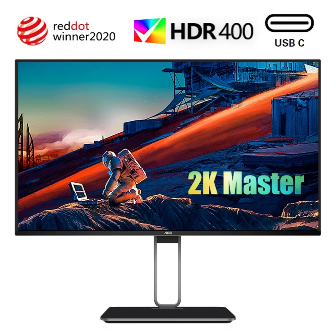 95新 AOC Q27U2D 27英寸2k专业设计商务办公显示器 HDR400 KVM
