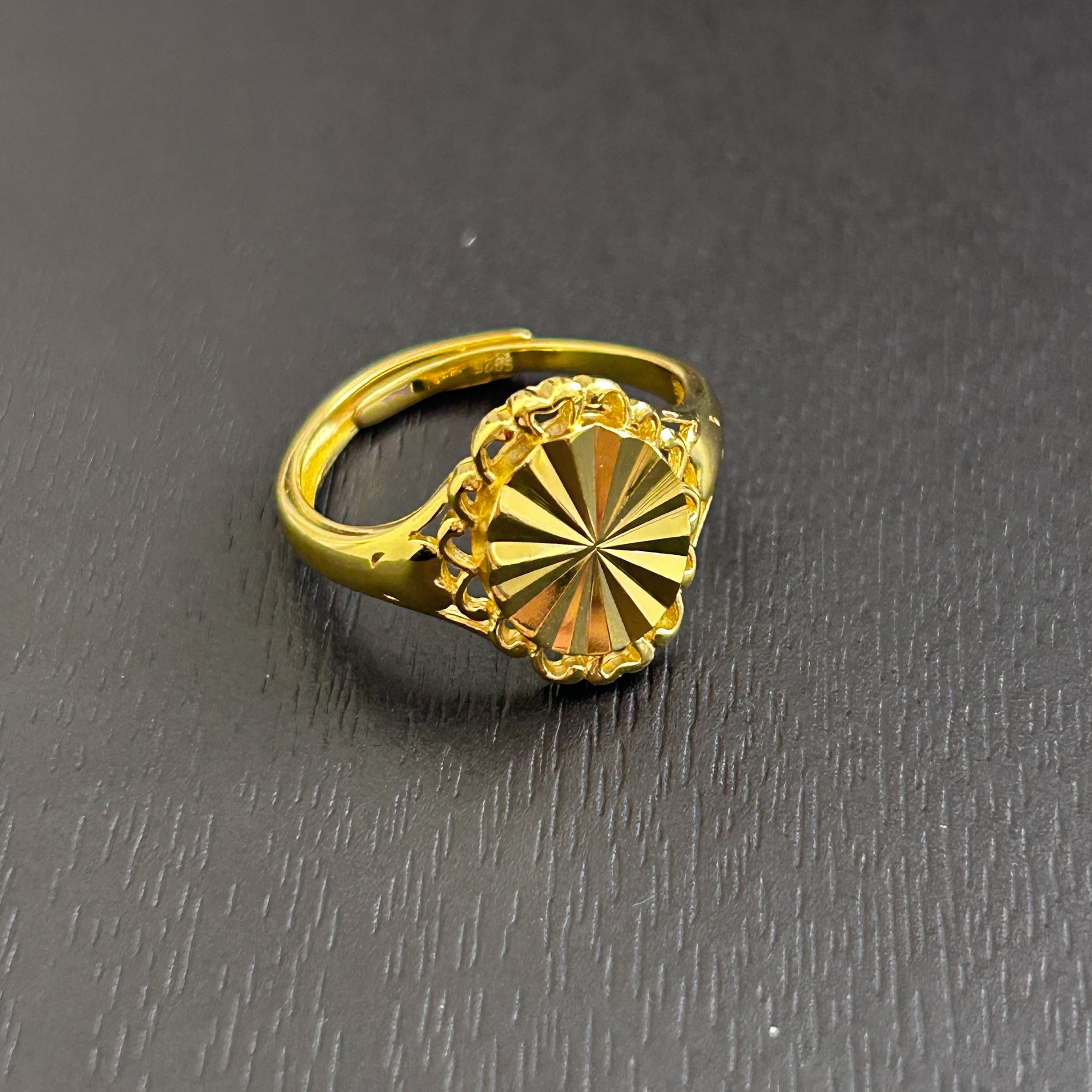 925银戒指 【店长专享】925银椭圆车花面戒指YJZ308