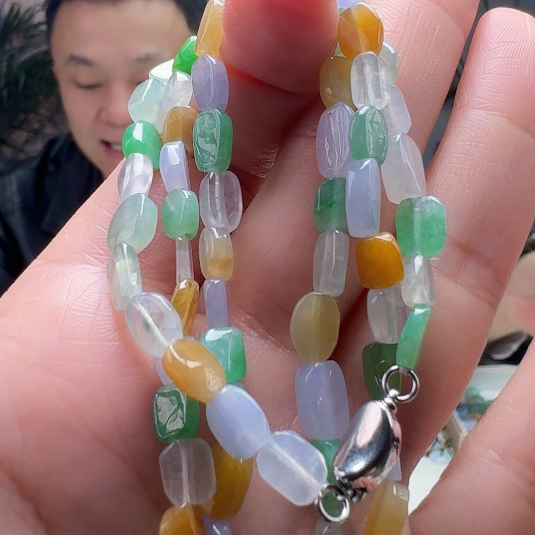 翡翠项链未镶嵌天然翡翠