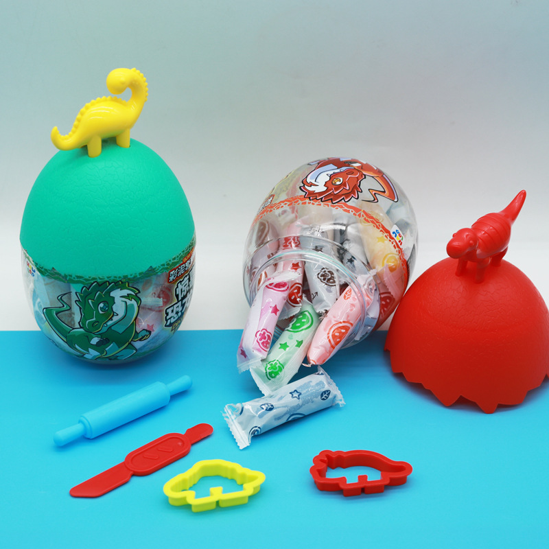 16色恐龙蛋彩泥儿童手工橡皮泥安全无毒粘土模具工具套装六一送礼