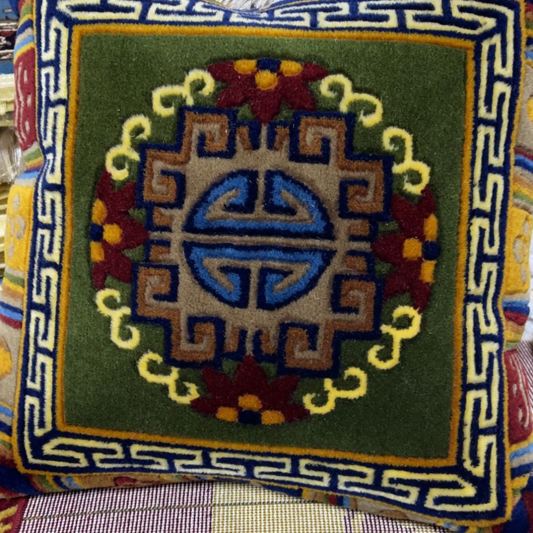 羊毛纯羊毛抱枕6个绿色