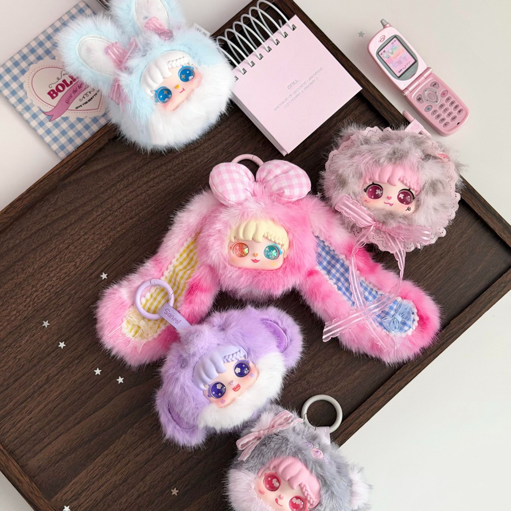 Sanmi三咪兔-女神啵啵化妆镜毛绒 潮玩 盲盒