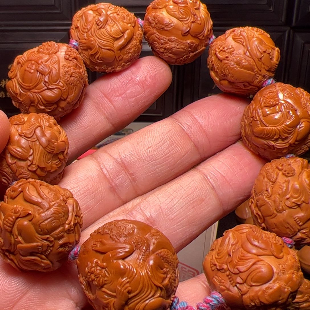 日***辉手串橄榄核十八罗汉