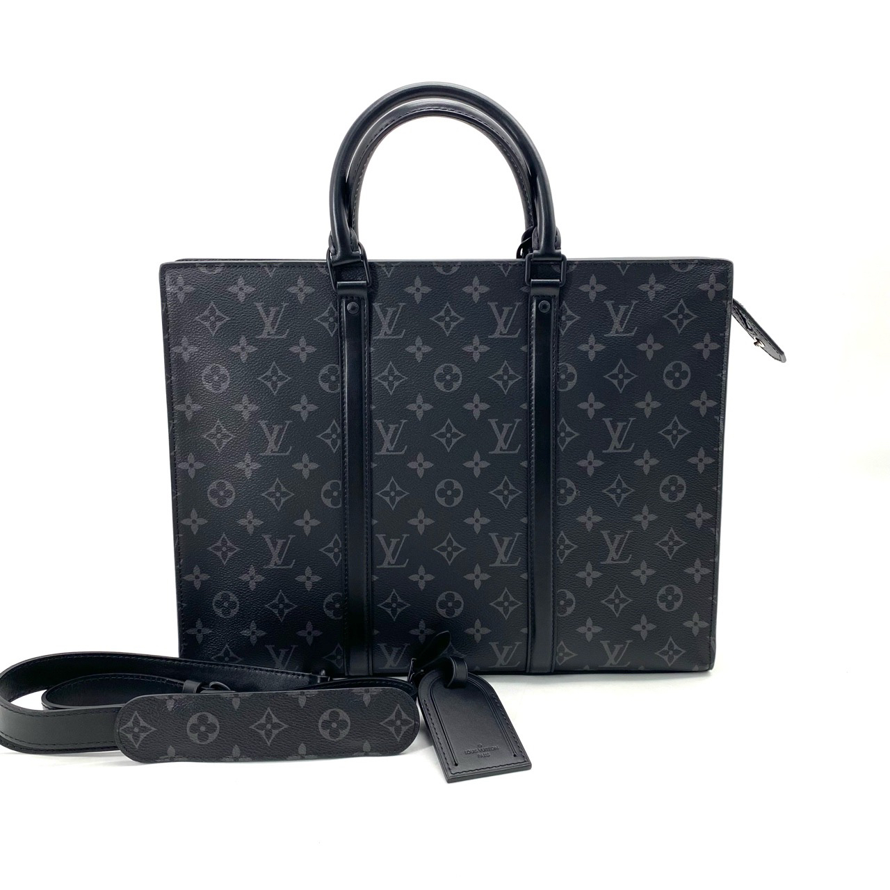 99新 LouisVuitton/路易威登 黑老花sac手提公文包托特包 尺39/30