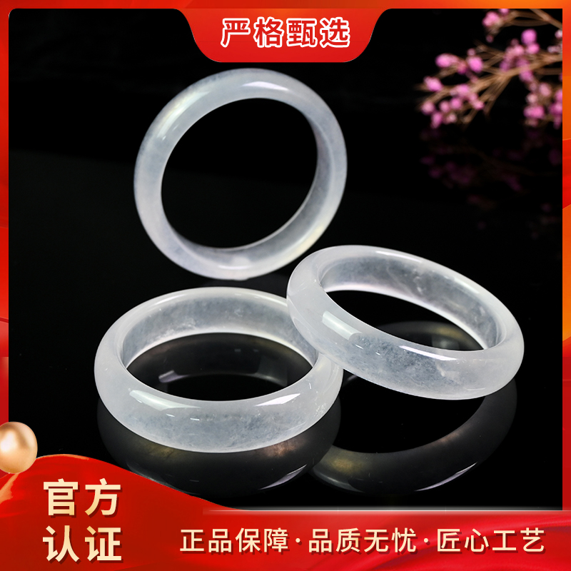 【锦钰珠宝】MZ2624-皓月白精美石英岩玉手镯-多样性只发一件