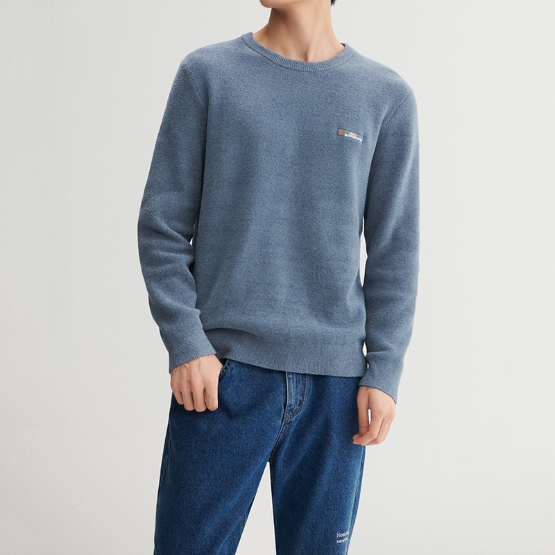 【品牌撤柜】D246男装保暖绒感圆领套头针织衫毛衣