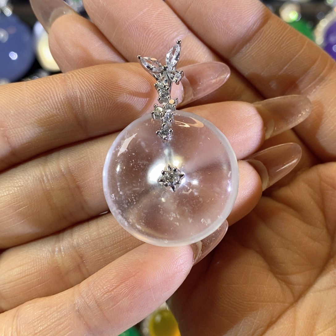 石英质玉银S925镶嵌颈饰