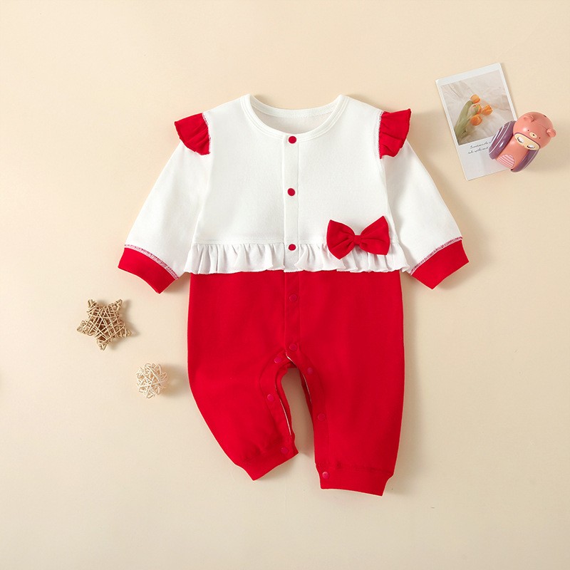 婴童新款春秋爬服纯棉长袖连体衣四季穿棉质哈衣男女宝宝外出衣服