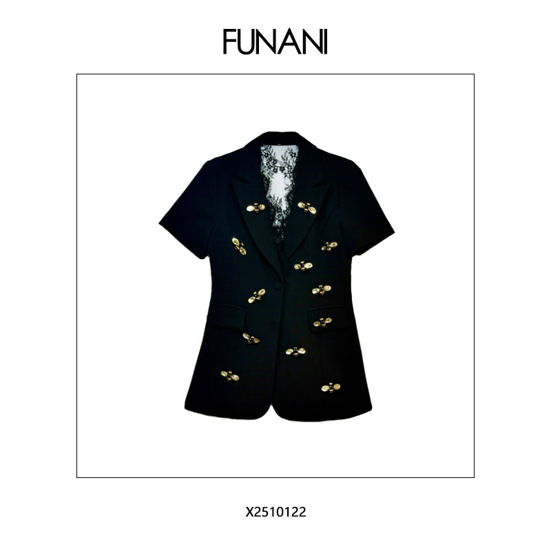 【FUNANI】“小蜜蜂”夏季新款时尚气质女设计感小众女装X2510122