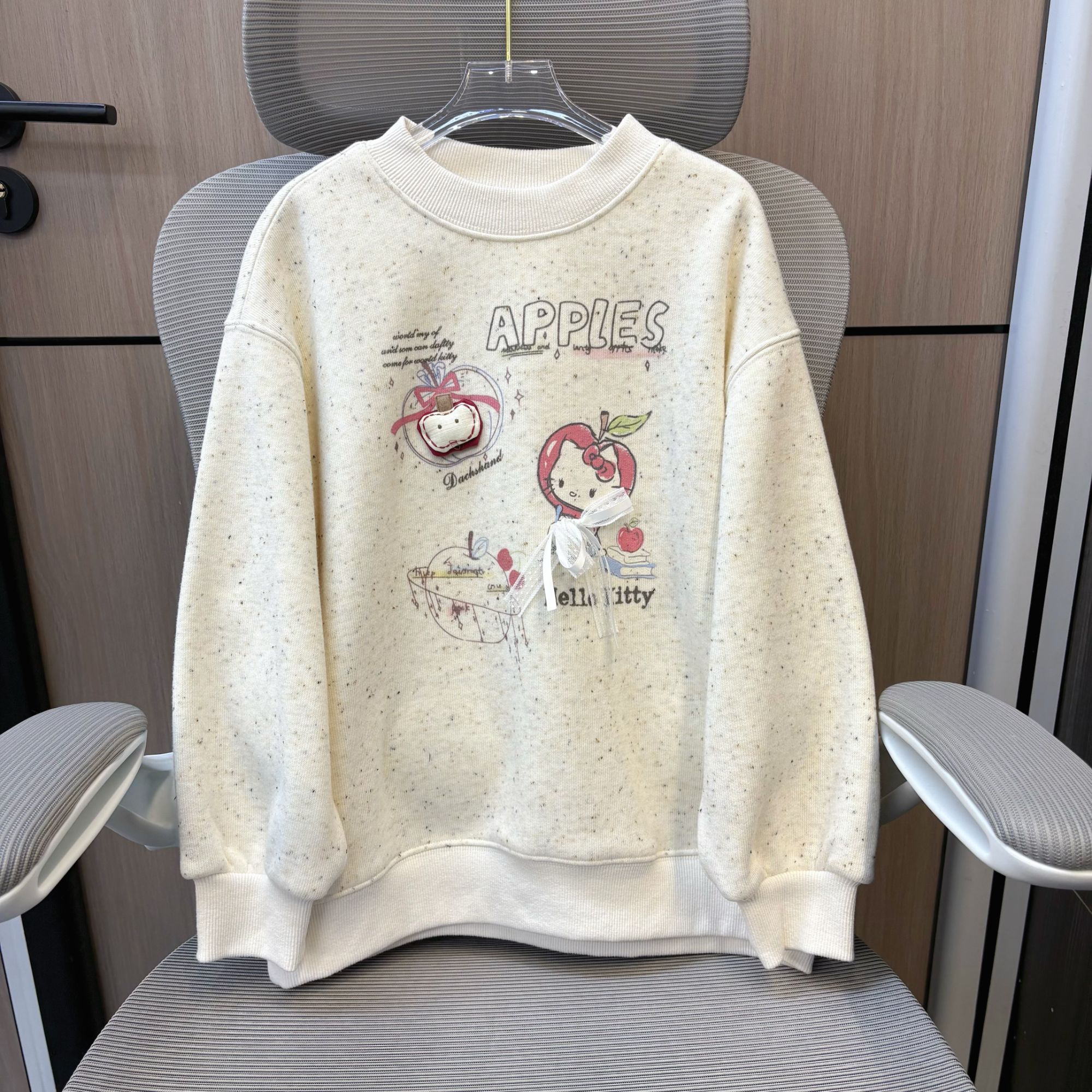 冬款洋气彩点卡通印花加绒女童圆领卫衣 F307 307 R