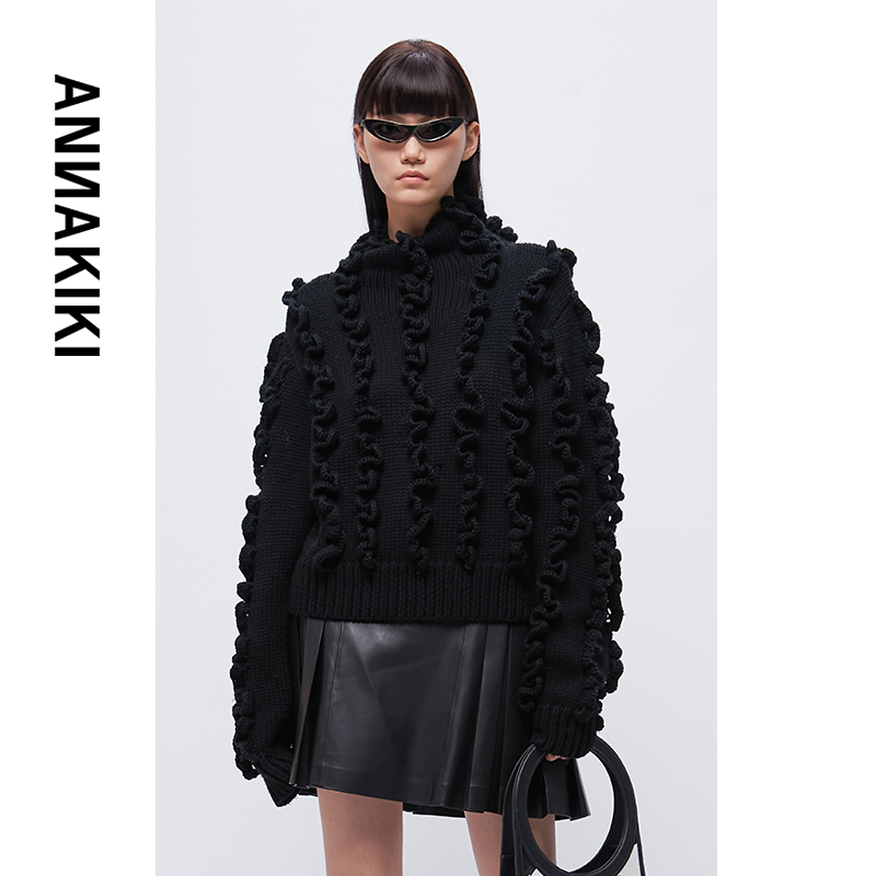 【Aunisex专属】ANNAKIKI 重工手工编羊毛麻花辫毛衫 3A40720588X