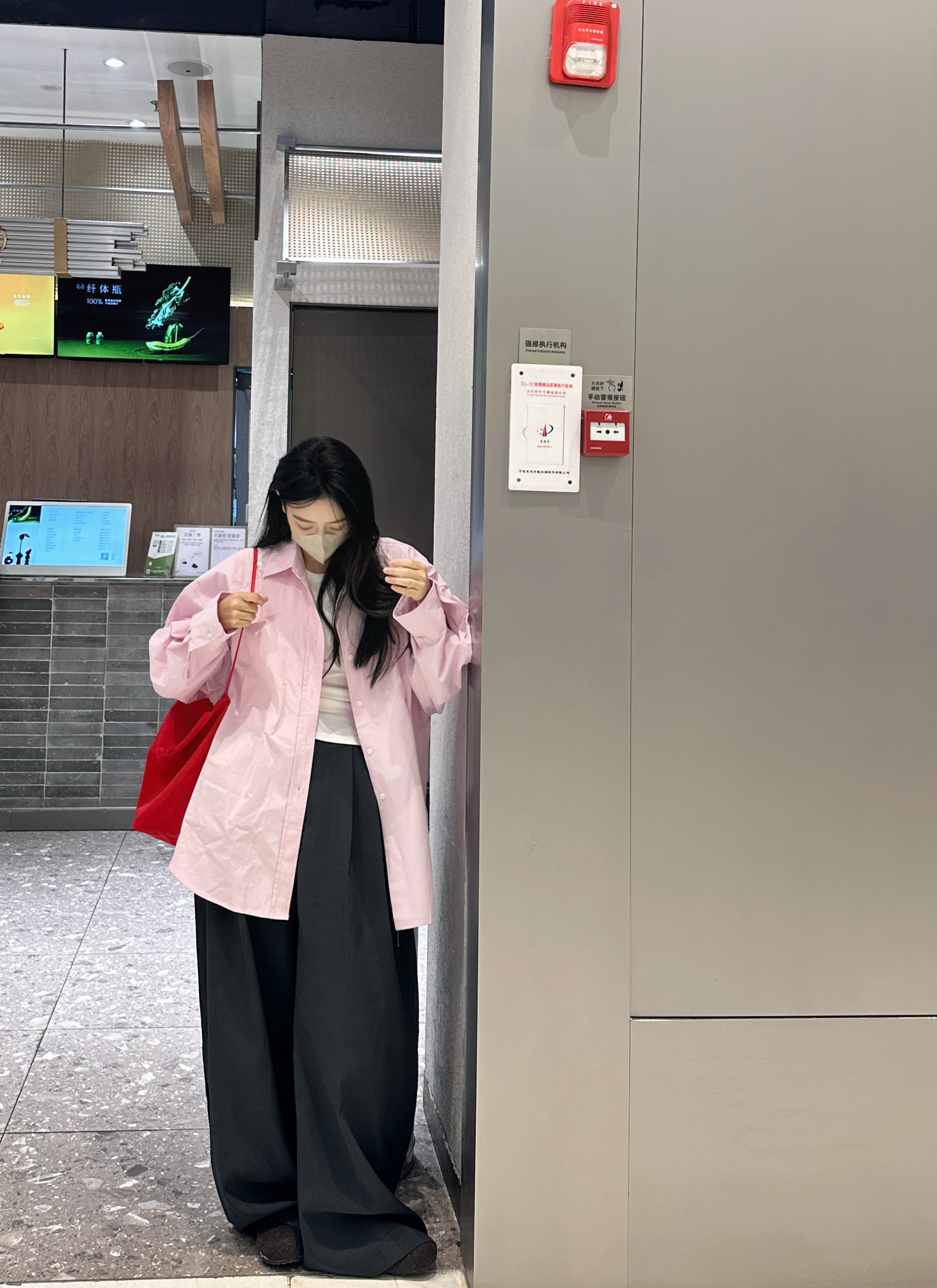 小花同学 韩版纯色长袖衬衫