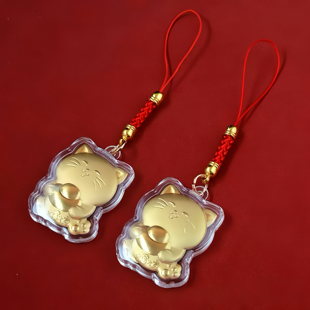 金箔福袋元宝招财猫手机链挂件创意纪念品