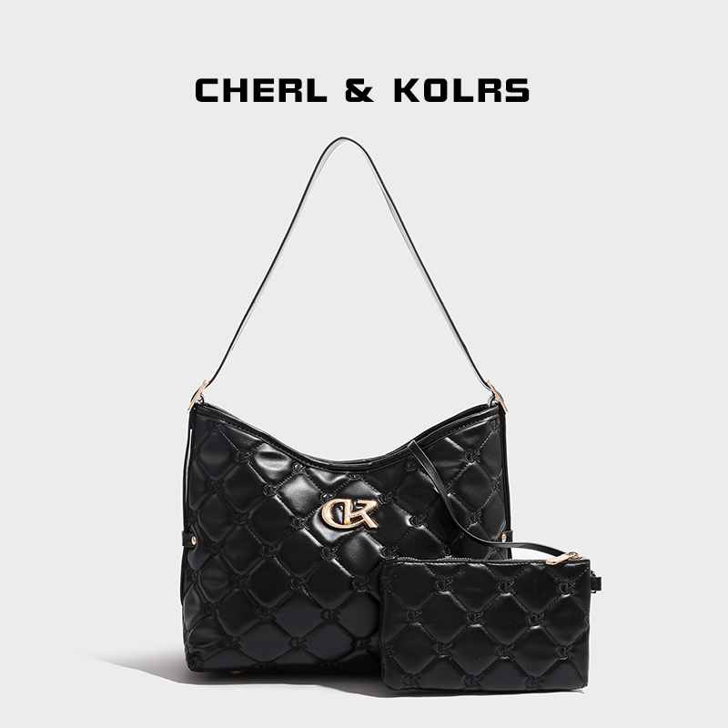 CherlKolrs简约女士单根百搭白色时尚小众腋下通勤单肩斜挎托特包