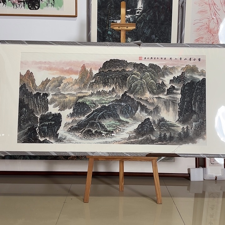 绘画山水画花鸟画书法175*85带框不包邮