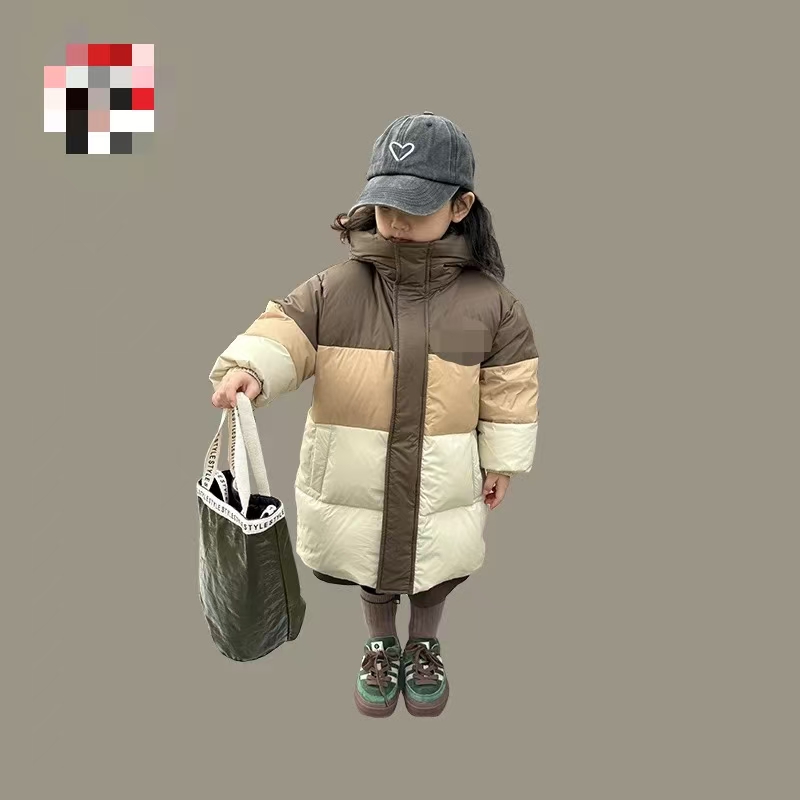 679-咖色中长款羽羽服