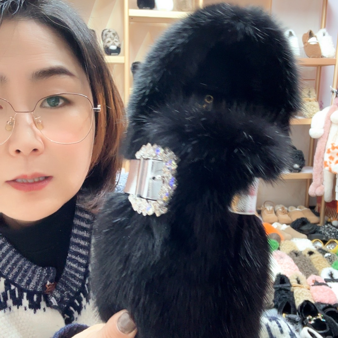 套趾款黑色貂毛36码