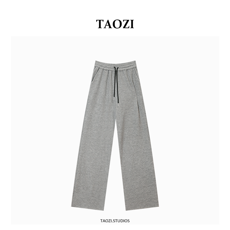 【汶汶】2025秋冬新款抽绳松紧腰设计休闲裤TZD012