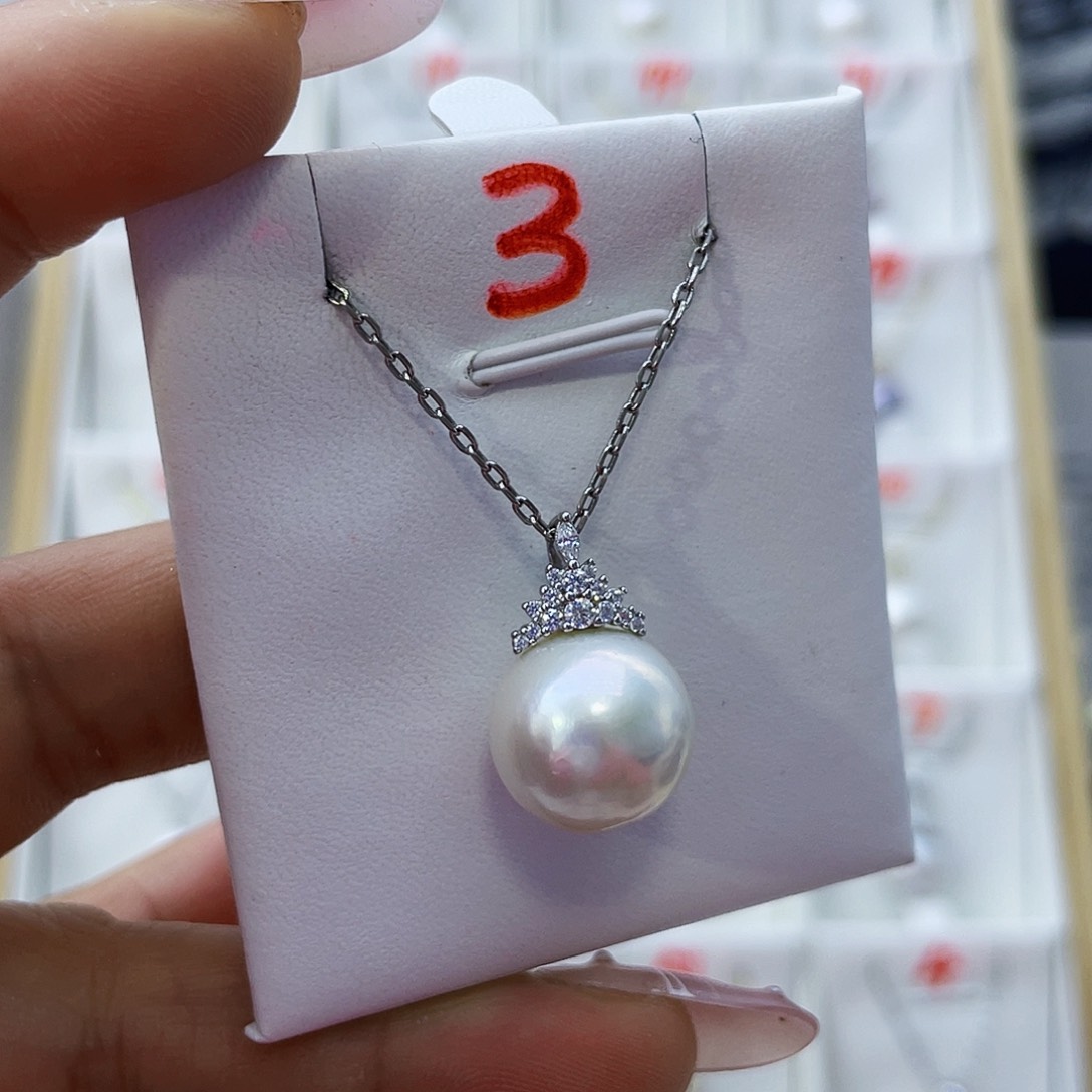 淡水珍珠吊坠(赠链)银S925镶嵌