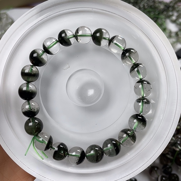 未镶嵌手链烟晶天然水晶绿幽灵聚宝盆