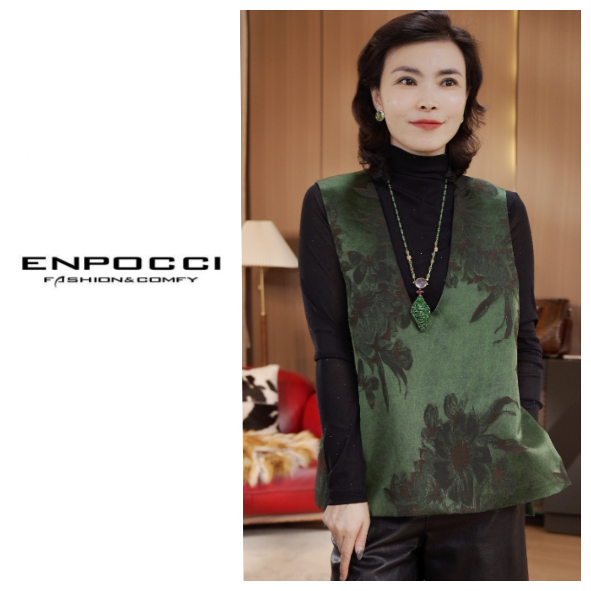 秋冬新款人丝提花马甲S30YS755101-S30YS755100