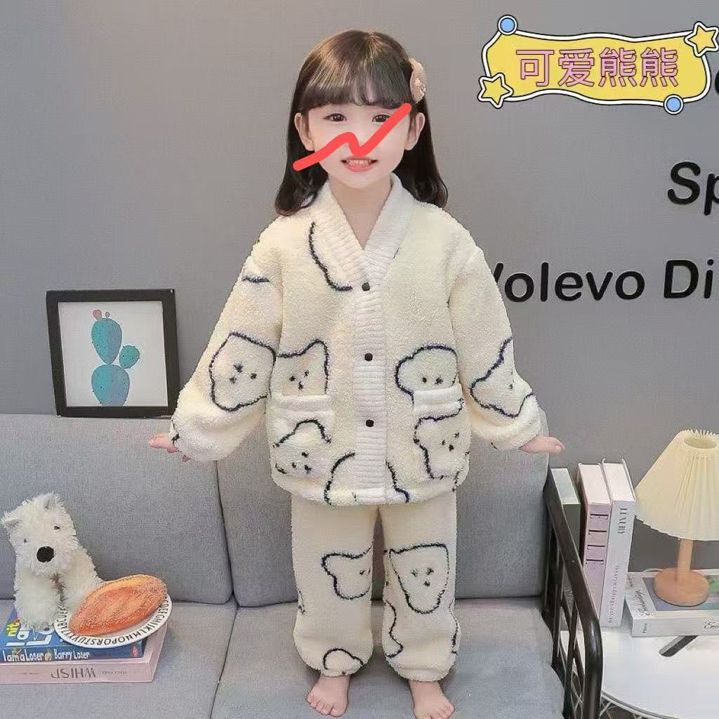 592-米黄熊熊头家居服