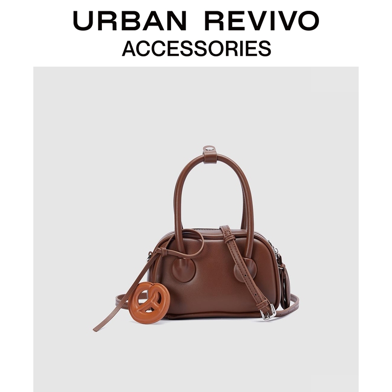 URBAN REVIVO2025秋季新款女流光风波士顿手提斜挎包UAYB50151
