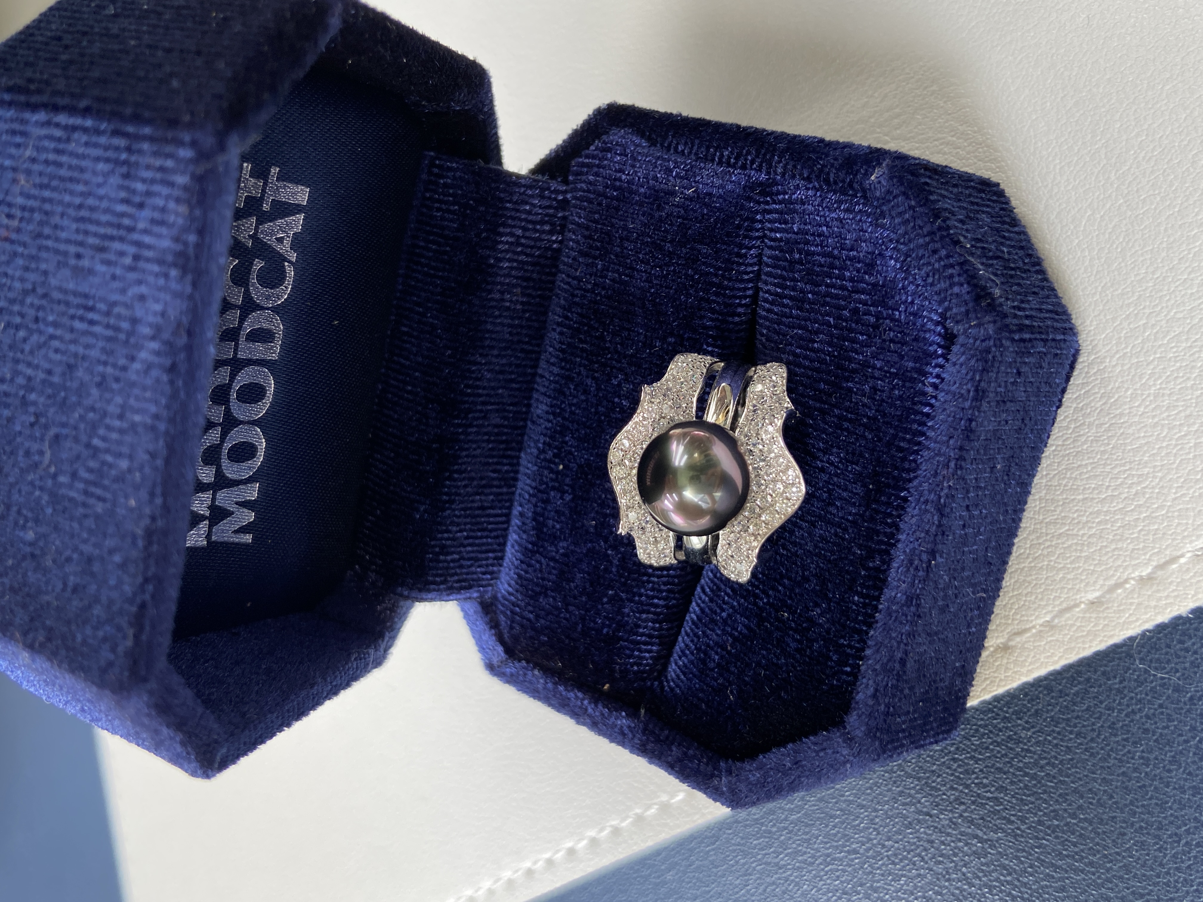 璨澜 大溪地黑珍珠戒指 正品天然海水珍珠