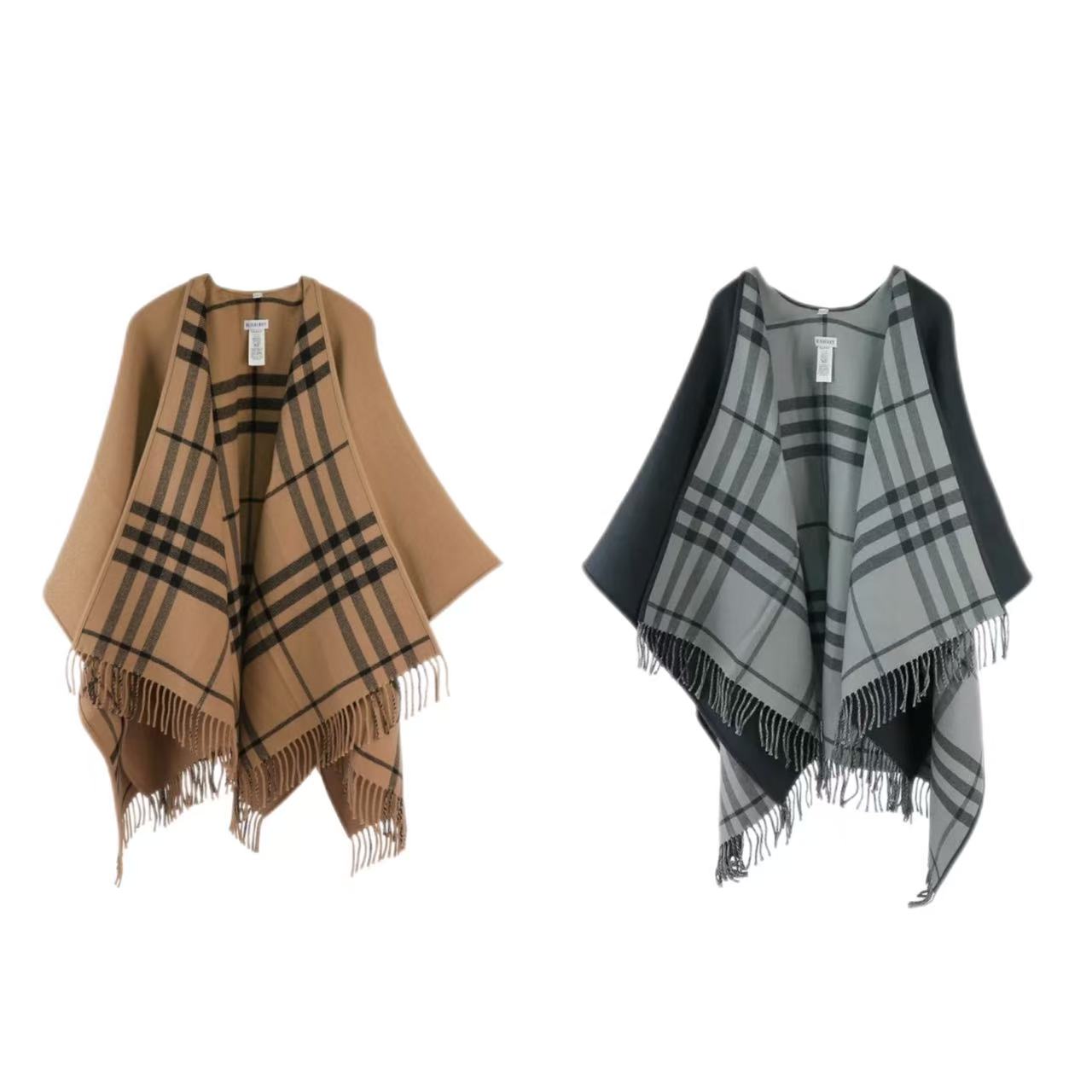 未使用 BURBERRY/博柏利 纯色设计 羊毛 披肩 女款
