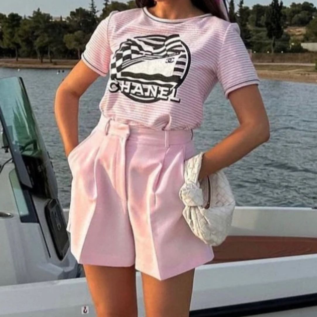 95新 Chanel/香奈儿 38码/chanel香奈儿邮轮条纹短袖/95 新