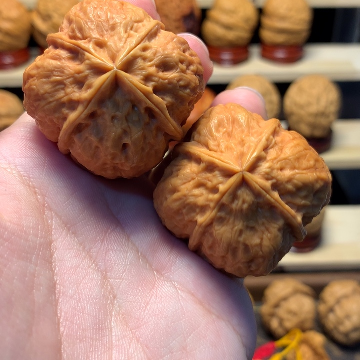 文玩核桃把件42四棱