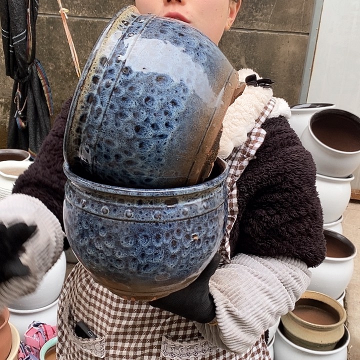 紫砂花盆瑕疵口21高17