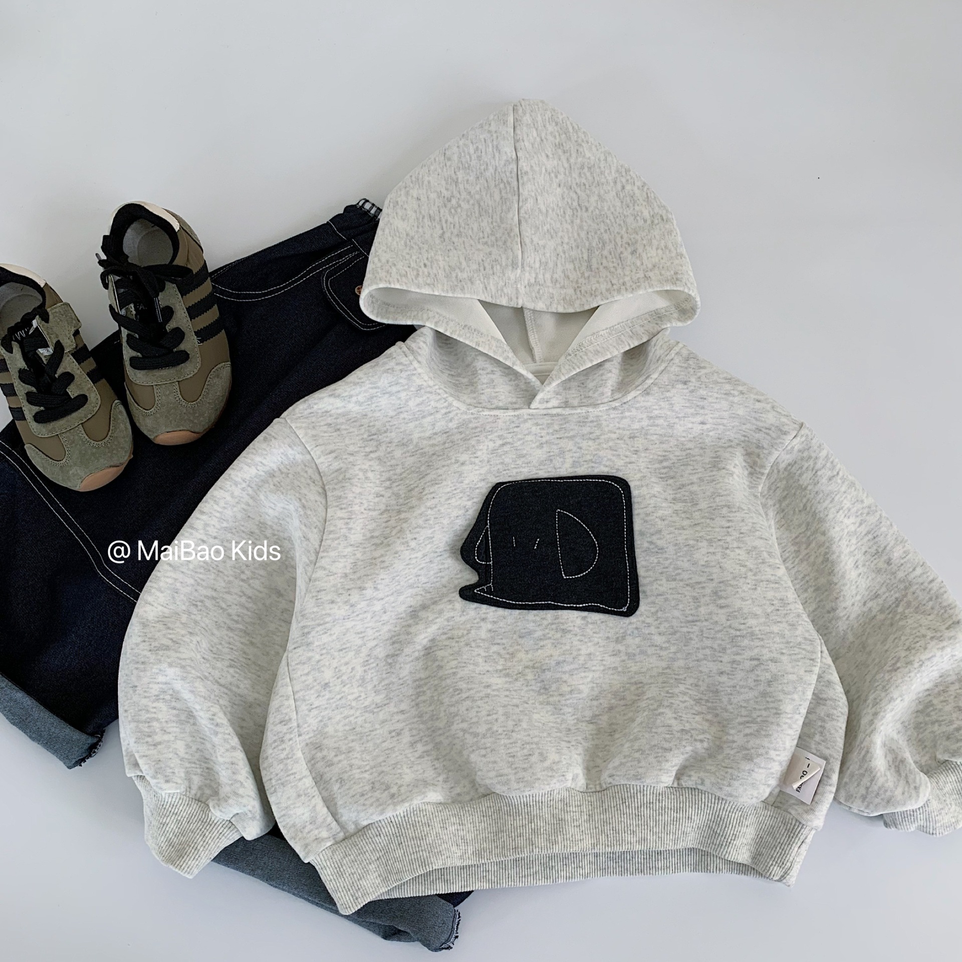 麦宝儿童卫衣2025秋季新款韩板男童连帽套头衫小童秋装上衣潮