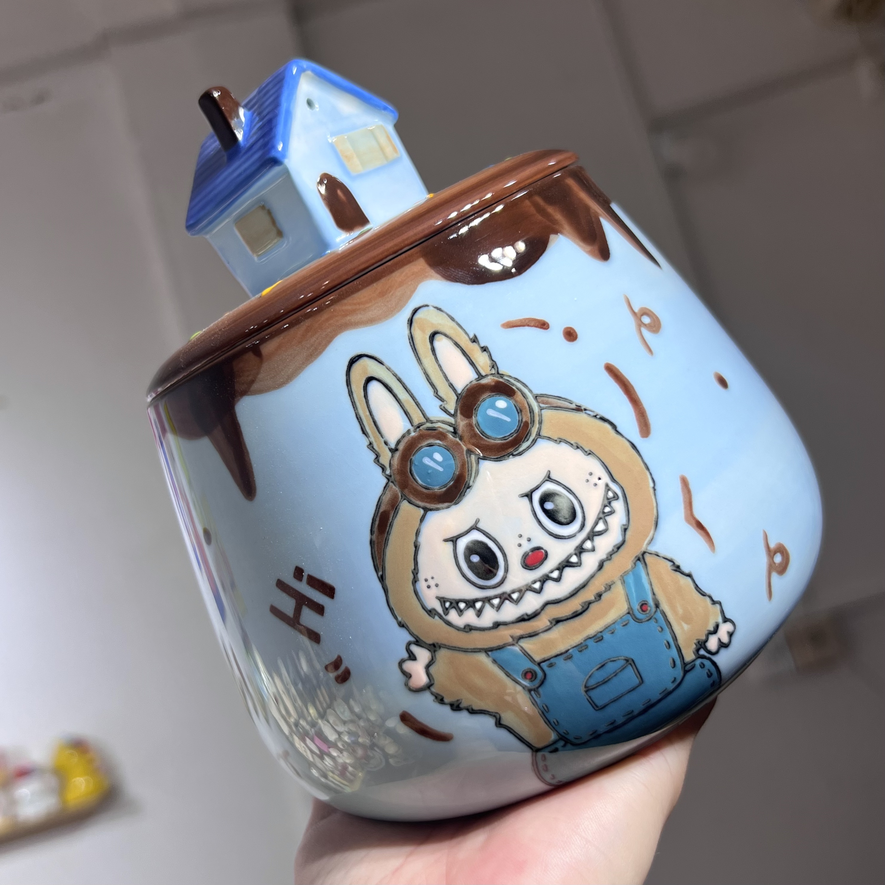 【嘟嘟好】出口高货 pupu 陶瓷可爱储物罐 手绘调料罐
