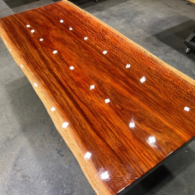 111号 180-83/75-7 刚果水波纹原木整切实木大板桌茶桌办公桌