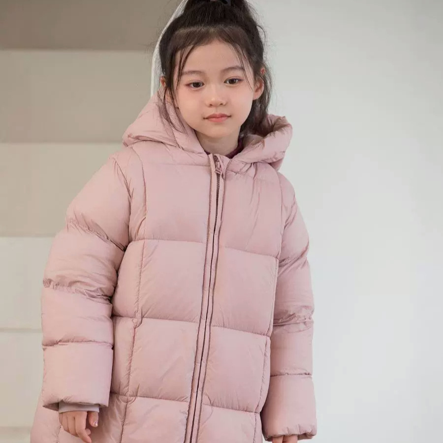 82371冬季新款儿童羽绒服韩版长款加厚白鸭绒男童女童宝宝外套