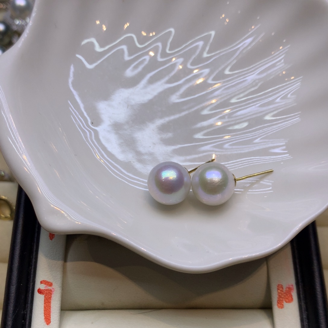 银S925镶嵌耳饰淡水珍珠