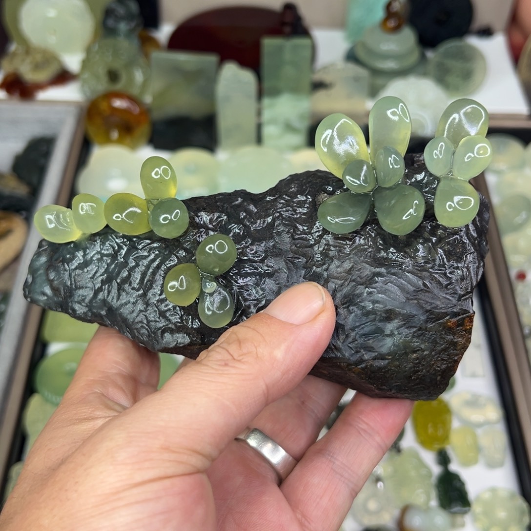 子***绝岫玉未镶嵌颈饰精品手工多肉