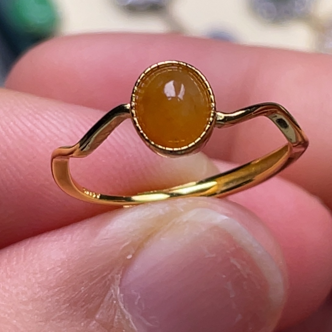 翡翠戒指银S925镶嵌纯天然缅甸翡翠