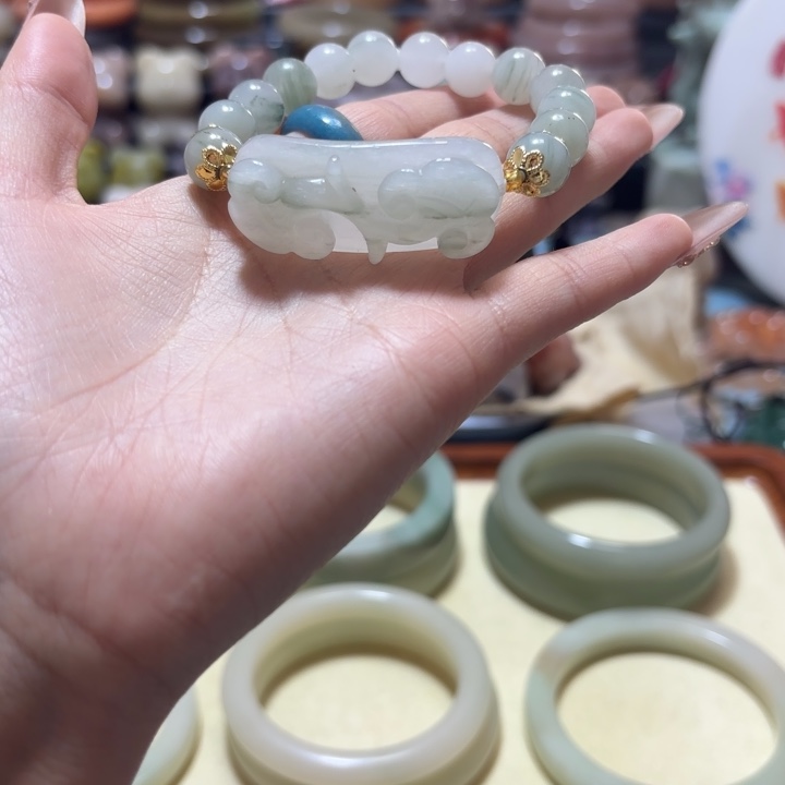 石英岩玉合金手链