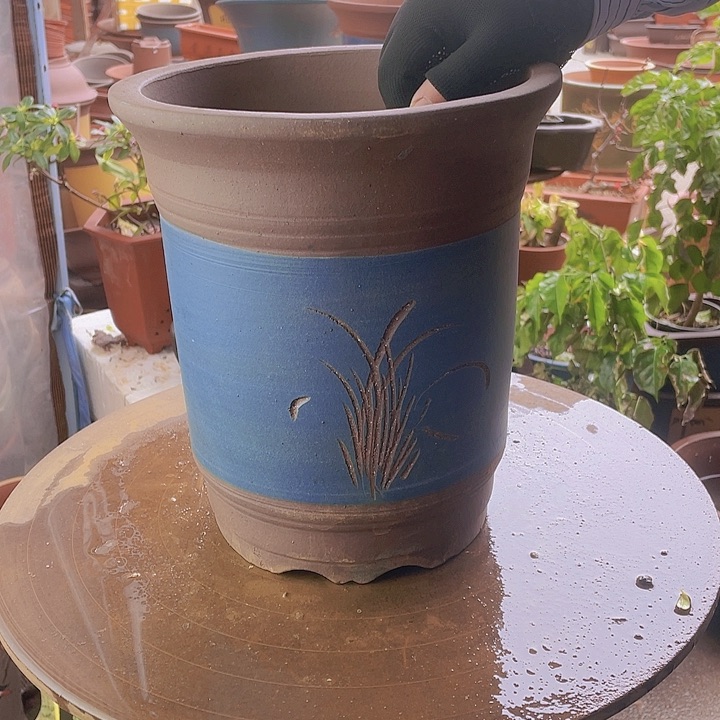 宜兴紫砂24高栏花盆