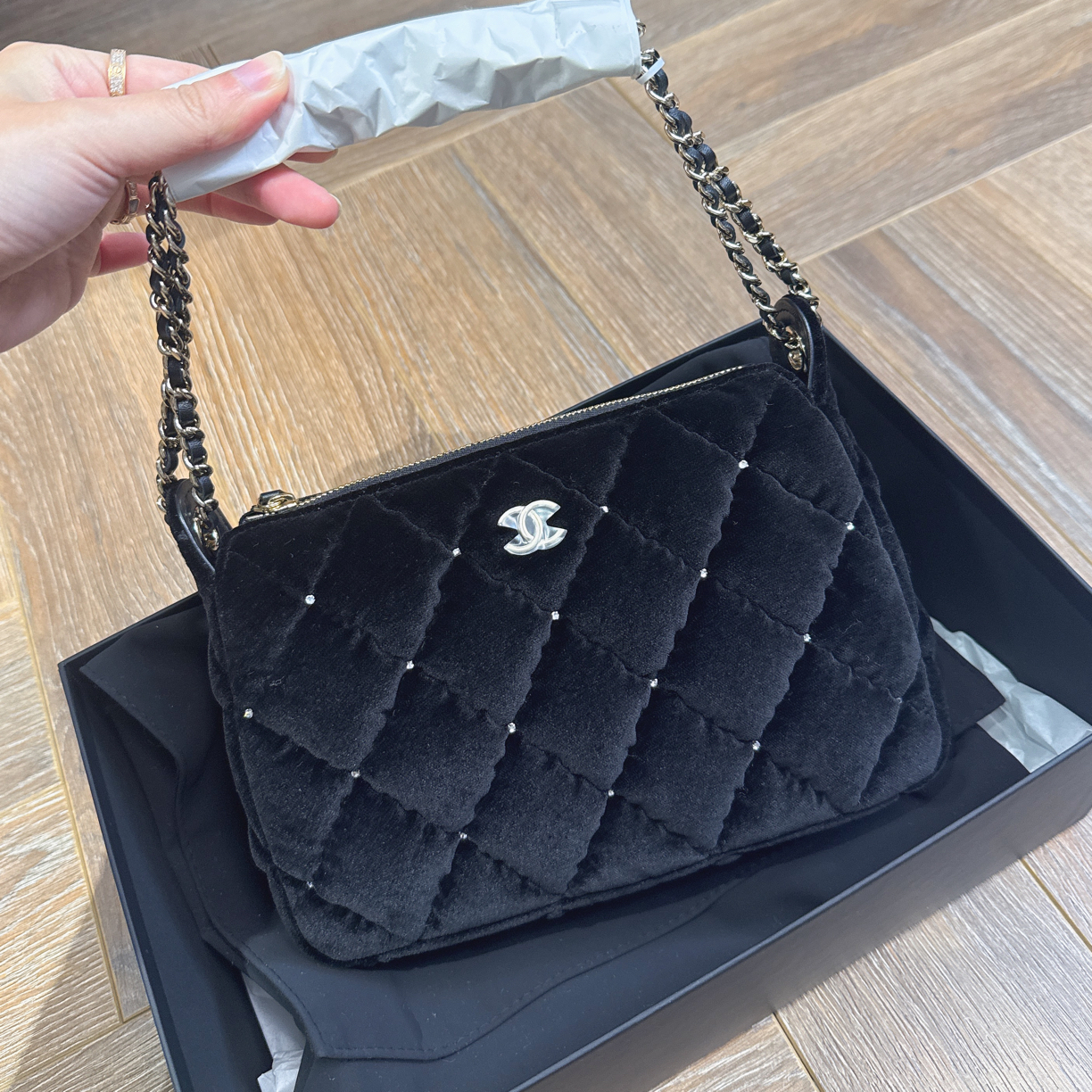 未使用 Chanel/香奈儿 香奈儿25n满钻丝绒麻将包