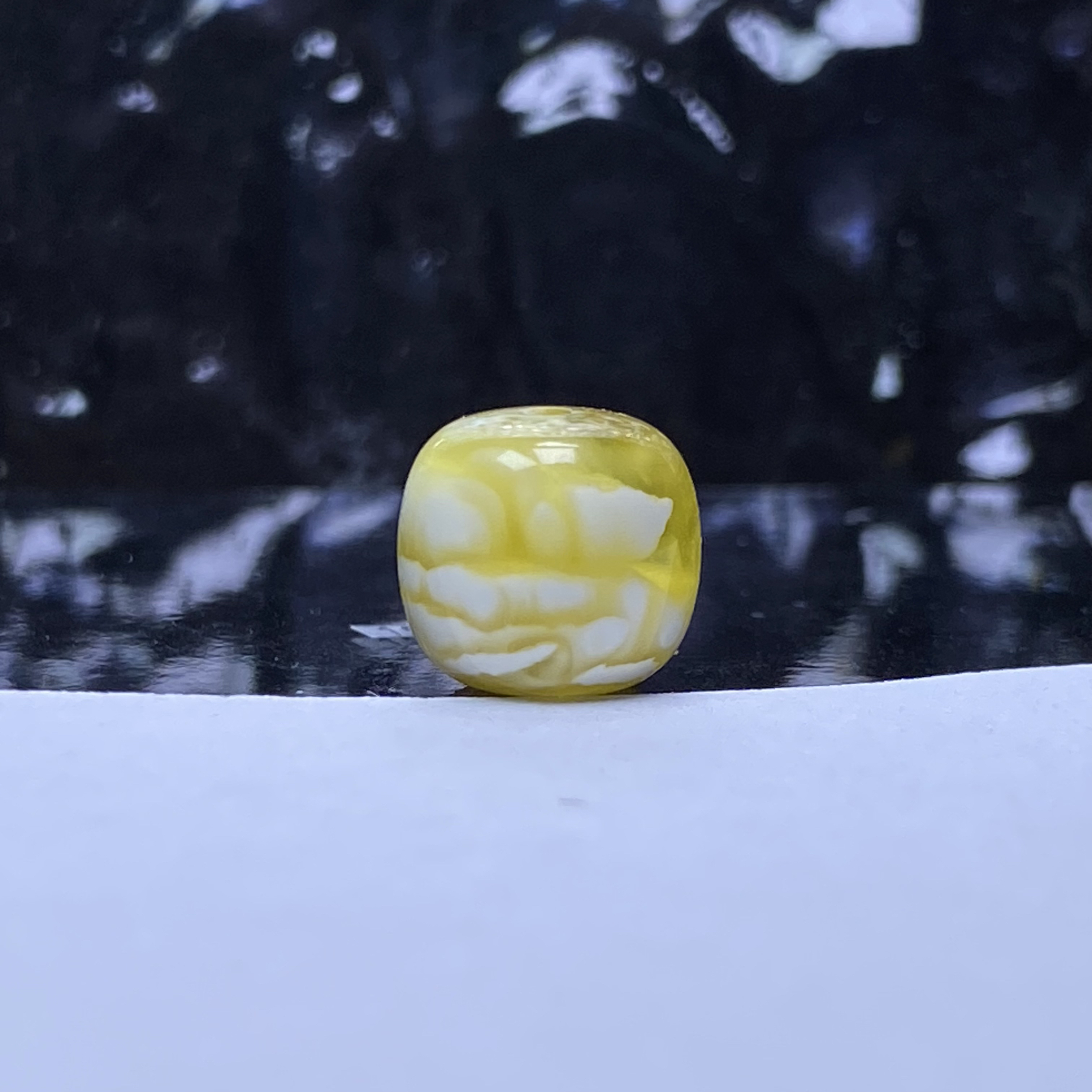 琥珀蜜蜡金瓷白溶洞瓷白虎皮纹蜜蜡老型单珠9.0mm