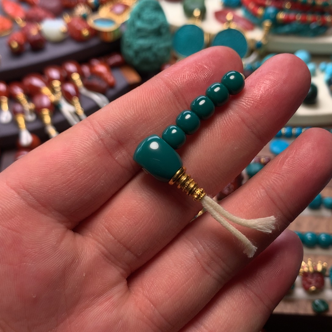 绿松石未镶嵌三通套装