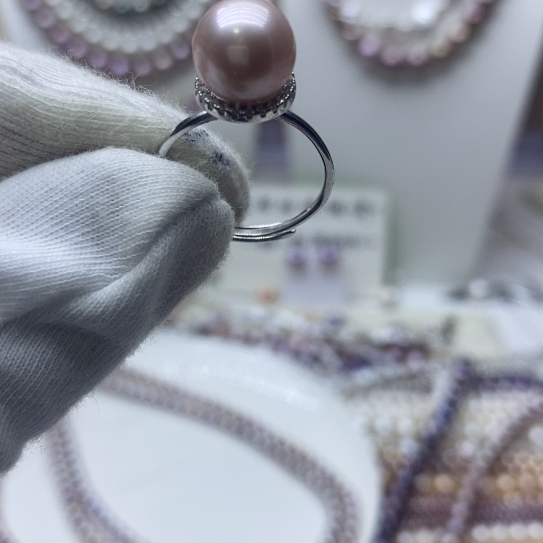 淡水珍珠戒指银S925镶嵌